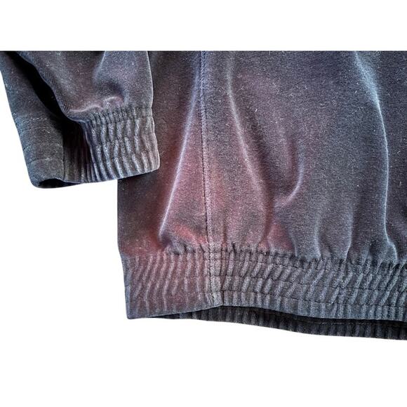 Champion Velour Sweatshirt Crewneck in Navy Blue Ribbed Hem and Sleeves Mens XL - Picture 3 of 10